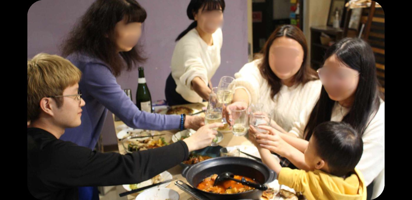 Dinner with residents